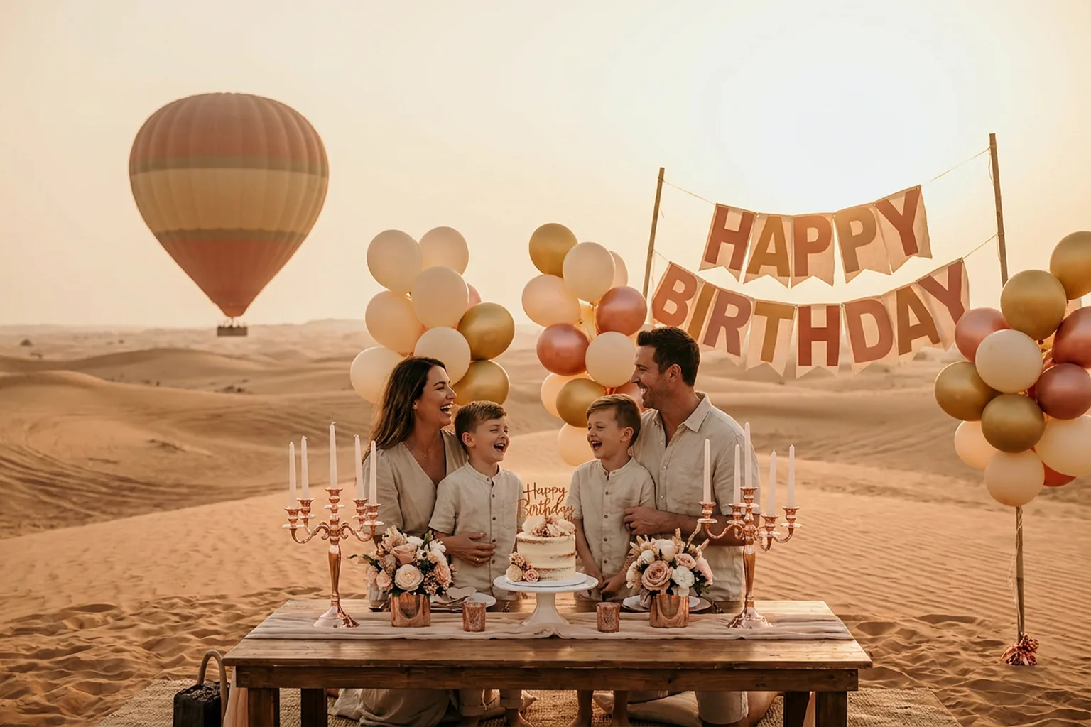 Birthday Balloon Celebration Dubai - Dubai desert celebration