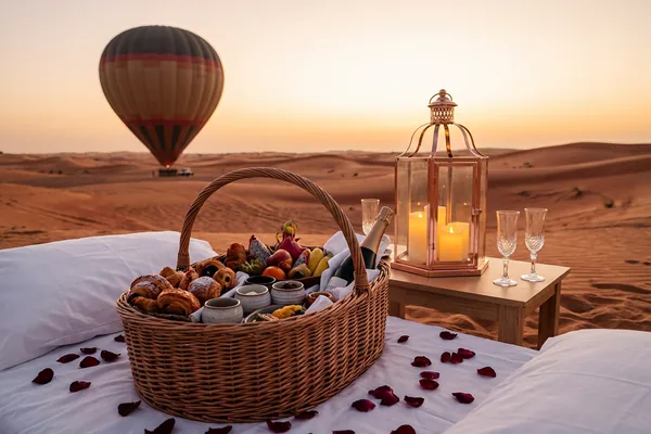 Premium private basket breakfast setup for honeymoon guests
