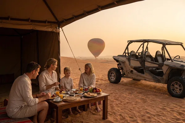 Family-friendly desert combo breakfast setting
