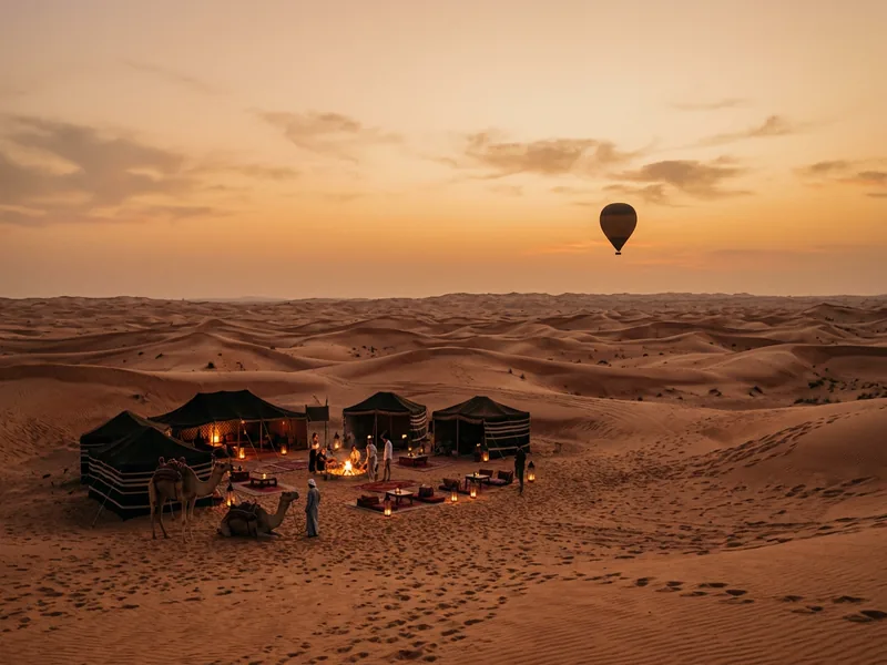 Balloon sunrise over the Dubai desert