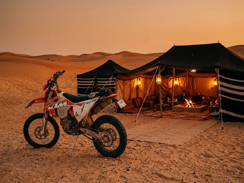 Desert safari camp experience as a related route
