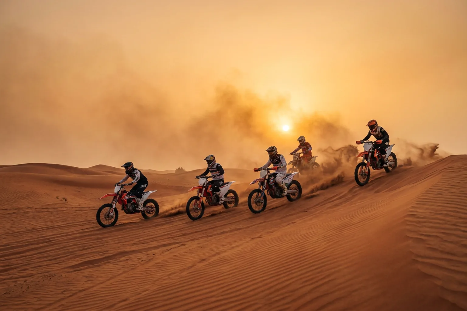 Group Dirt Bike Track Dubai - desert ride in Dubai