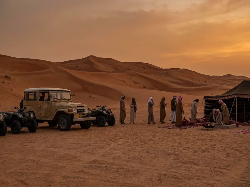Safari with Quad ATV Dubai camp and activities card