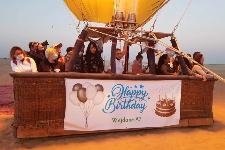Birthday Banner Display on Balloon