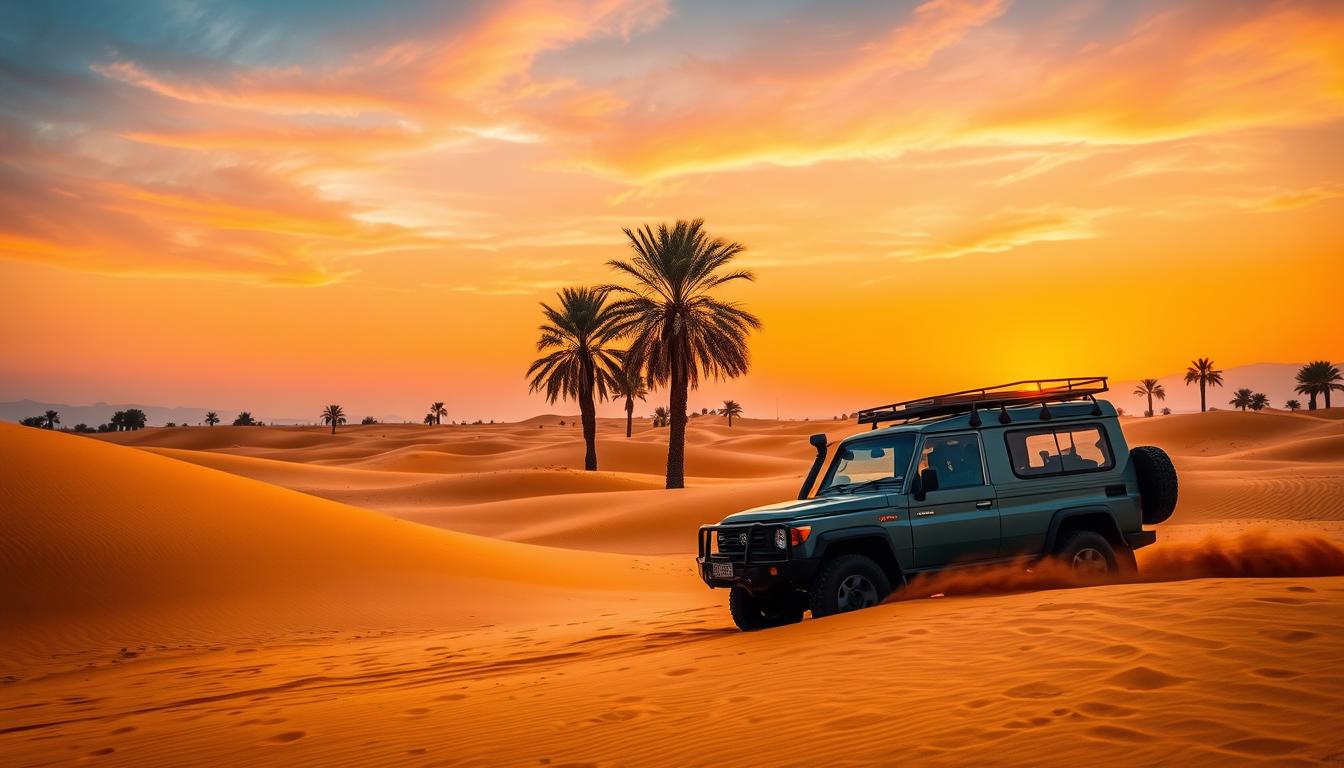 Desert safari pickup near Discovery Gardens Dubai