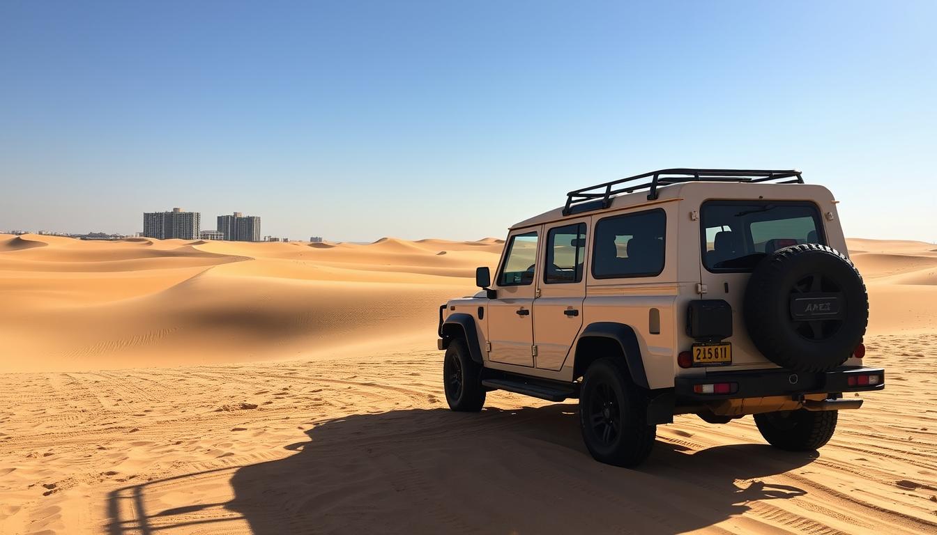 Desert safari pickup near Jumeirah Village Circle Dubai