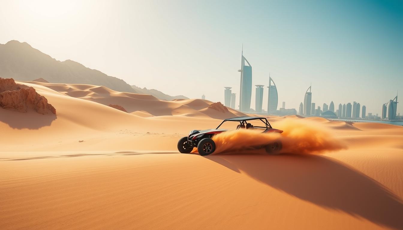 Dune buggy tour pickup near Dubai Marina