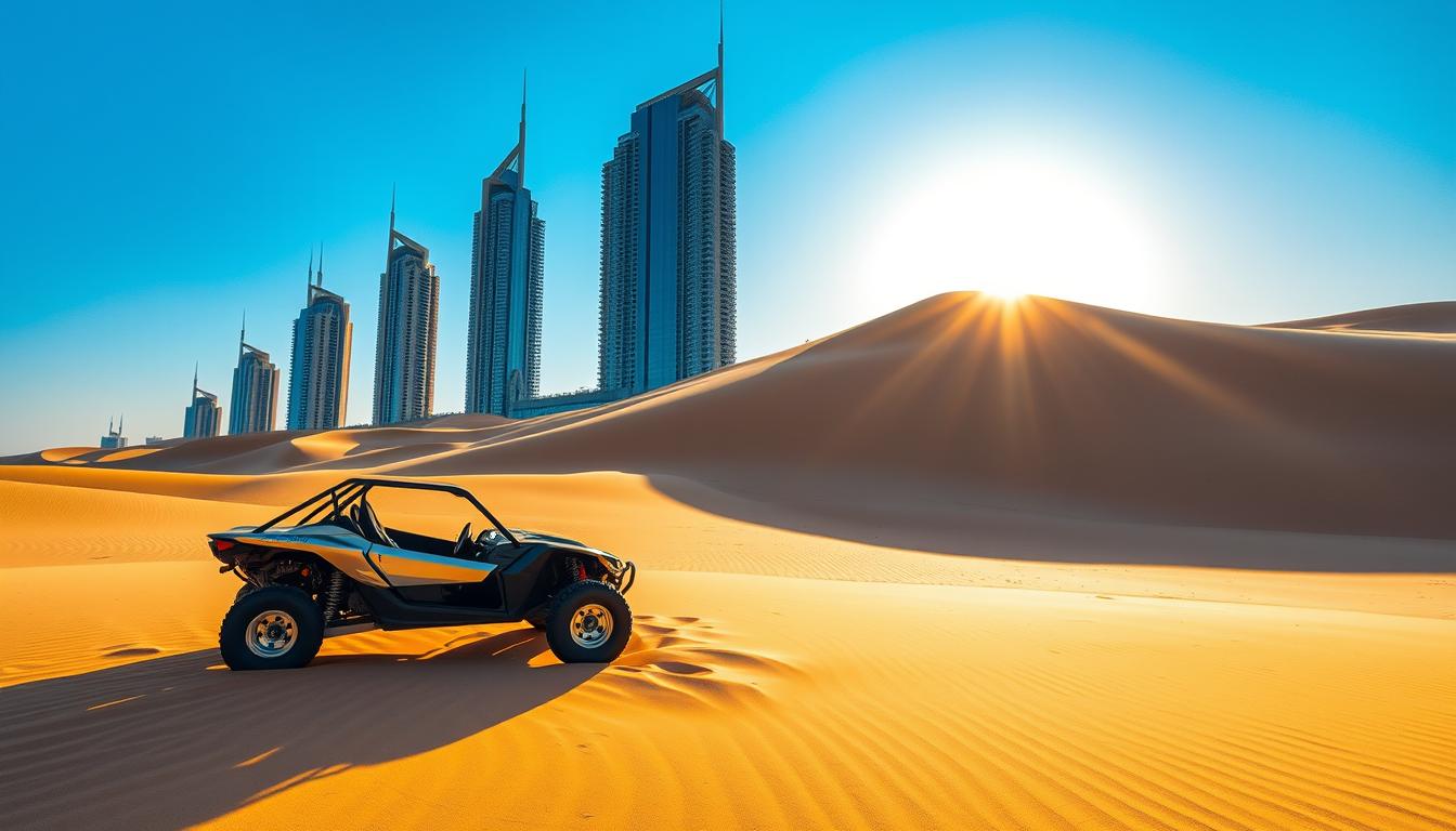 Dune buggy tour pickup near Jumeirah Lake Towers Dubai