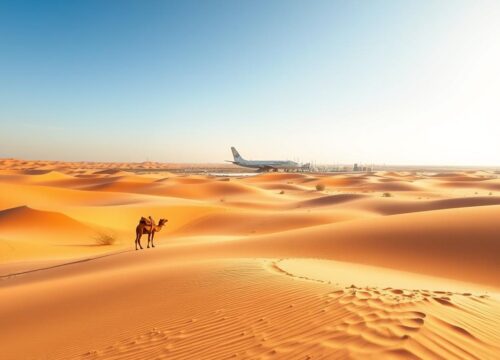 How far is Dubai desert from the airport?