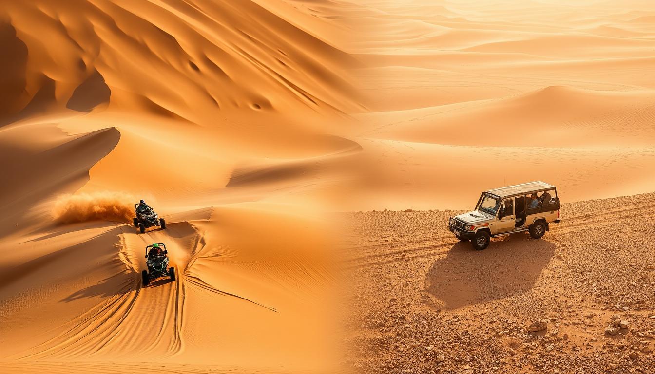 What is the difference between dune bashing and desert safari?