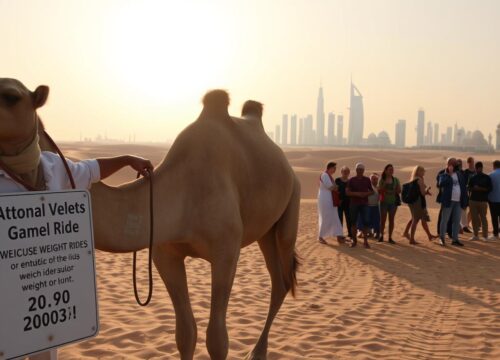 What is the weight limit for camel rides in Dubai?