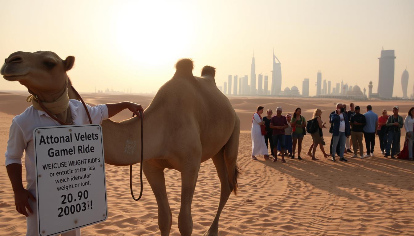 What is the weight limit for camel rides in Dubai?